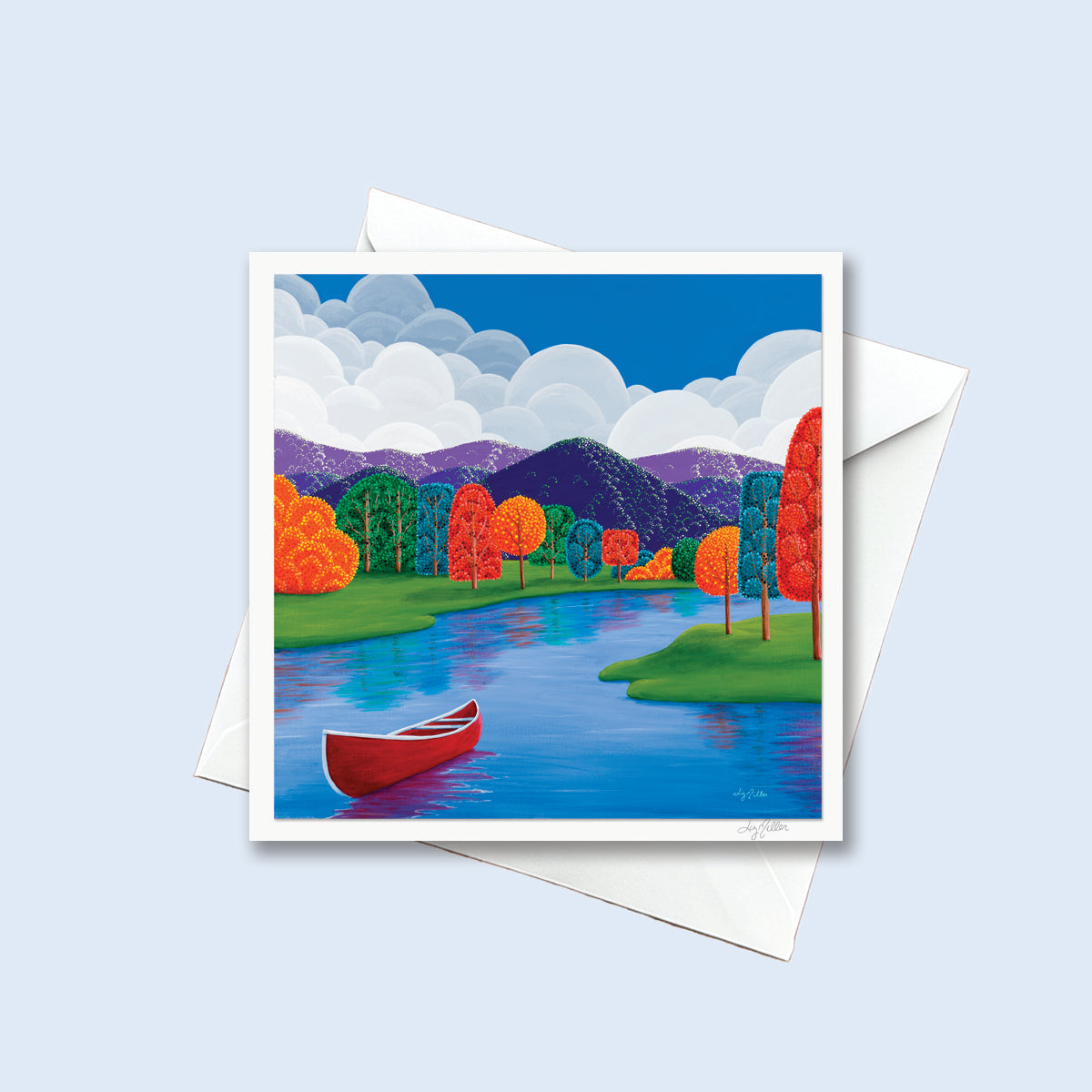 "Flow With Water", Signed 5.5x5.5 Greeting Card